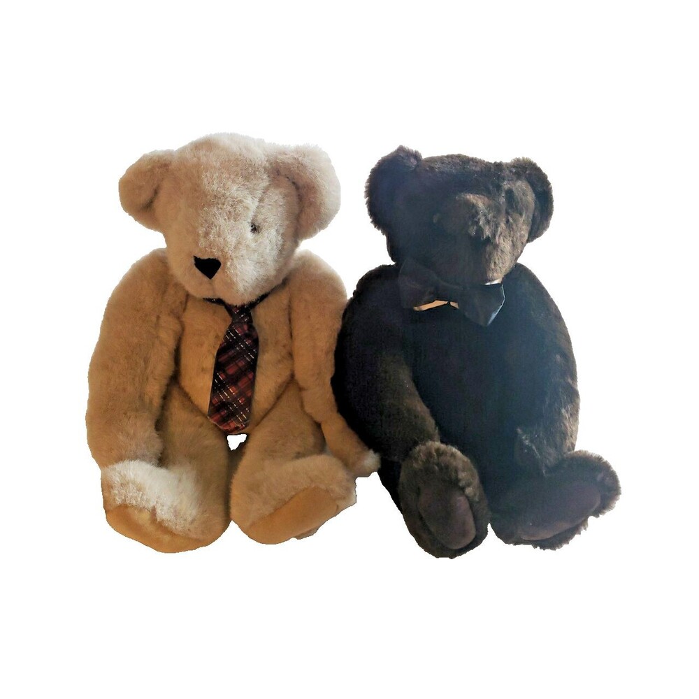 Vermont Teddy Bear Company Neck Tie Bowtie Combo Lot Of 2 Moveable Joints 1992